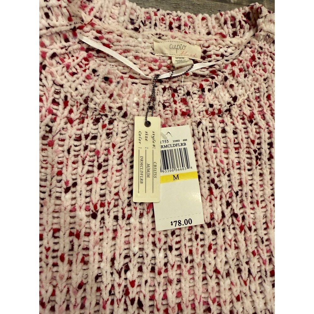 Cupio Women's Knit Sweater Size M Pullover Knitted Scoop Neck Relaxed Fit NWT - Picture 2 of 6